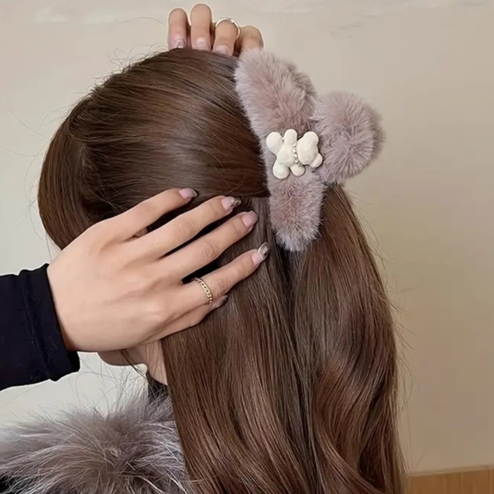 Plush hair claw clip hair accessories